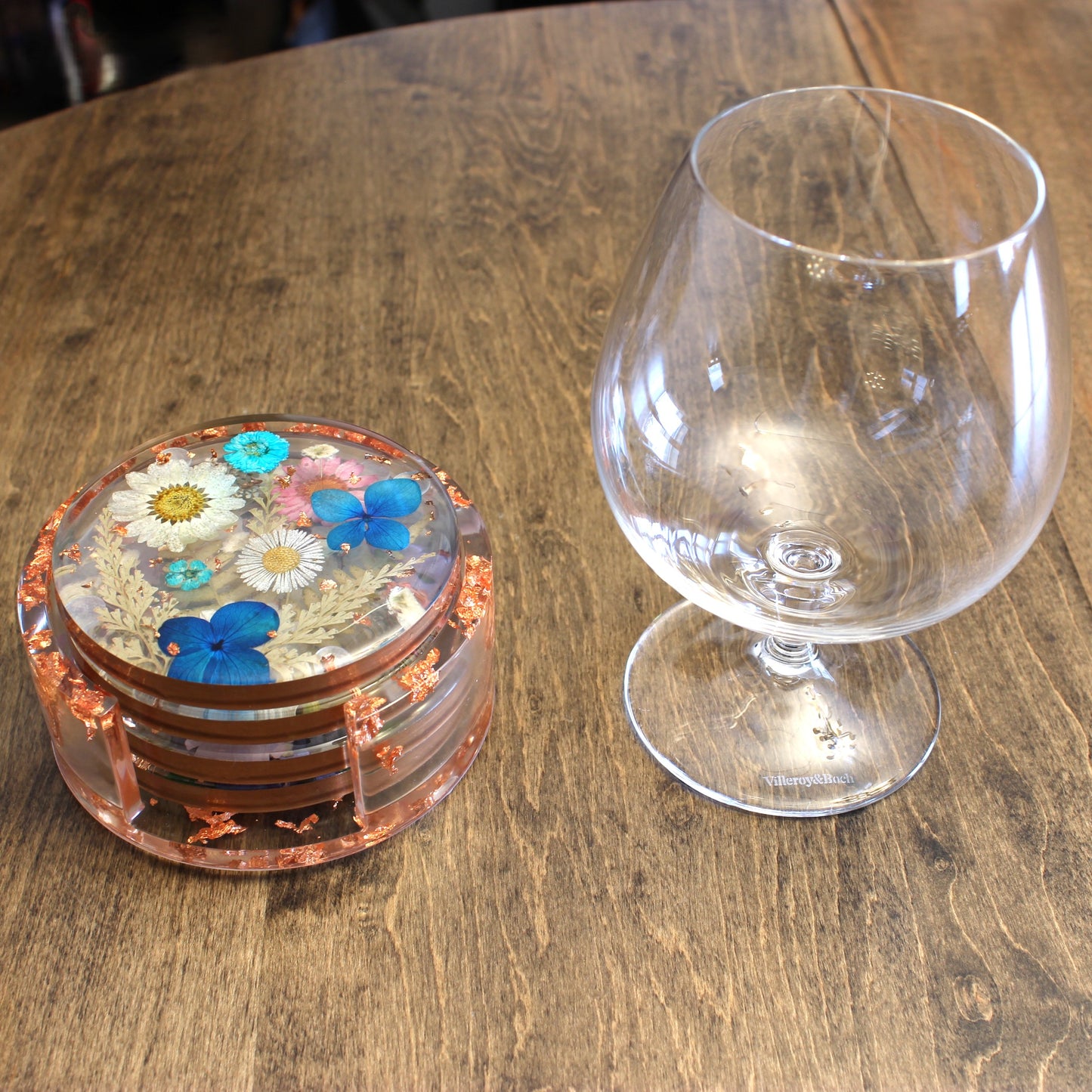 Round Floral Coaster Set