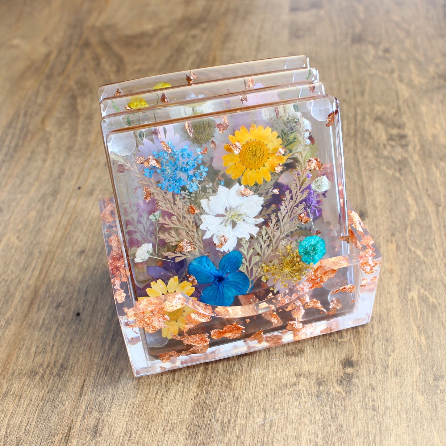 Square Floral Coaster Set