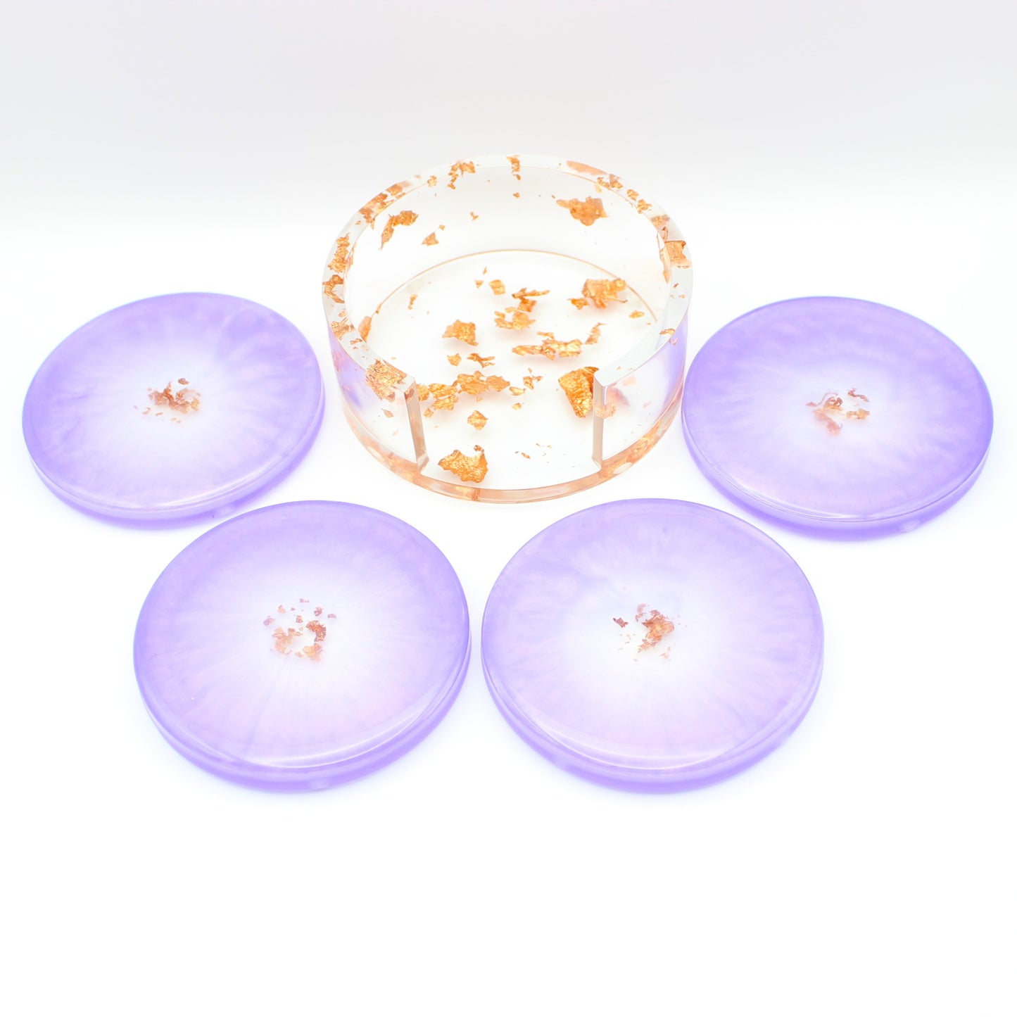 Purple & Rose Gold Coaster Set