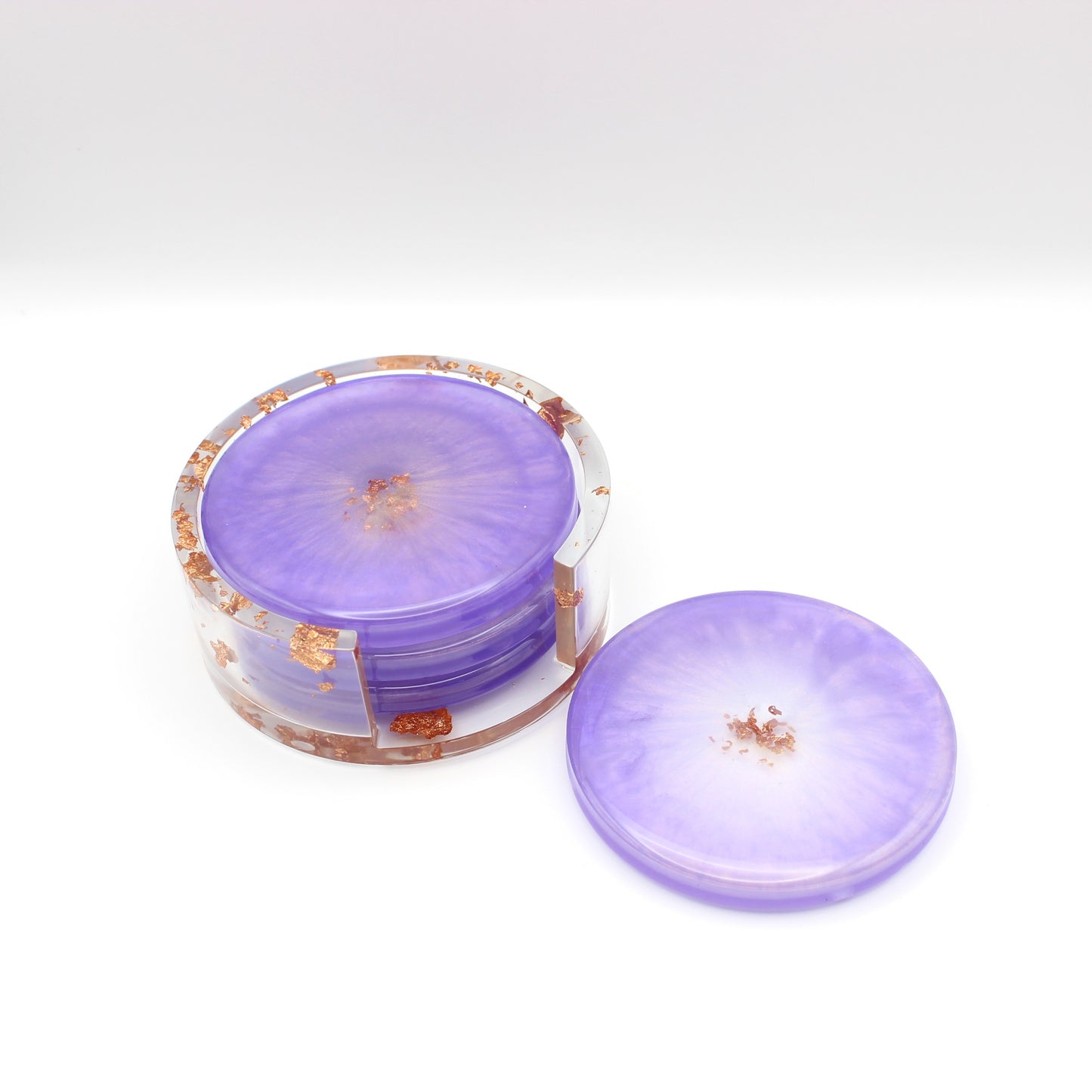 Purple & Rose Gold Coaster Set
