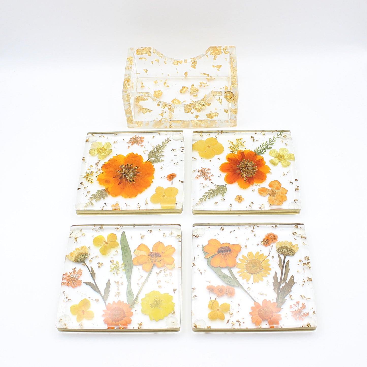 Square Floral Coaster Set