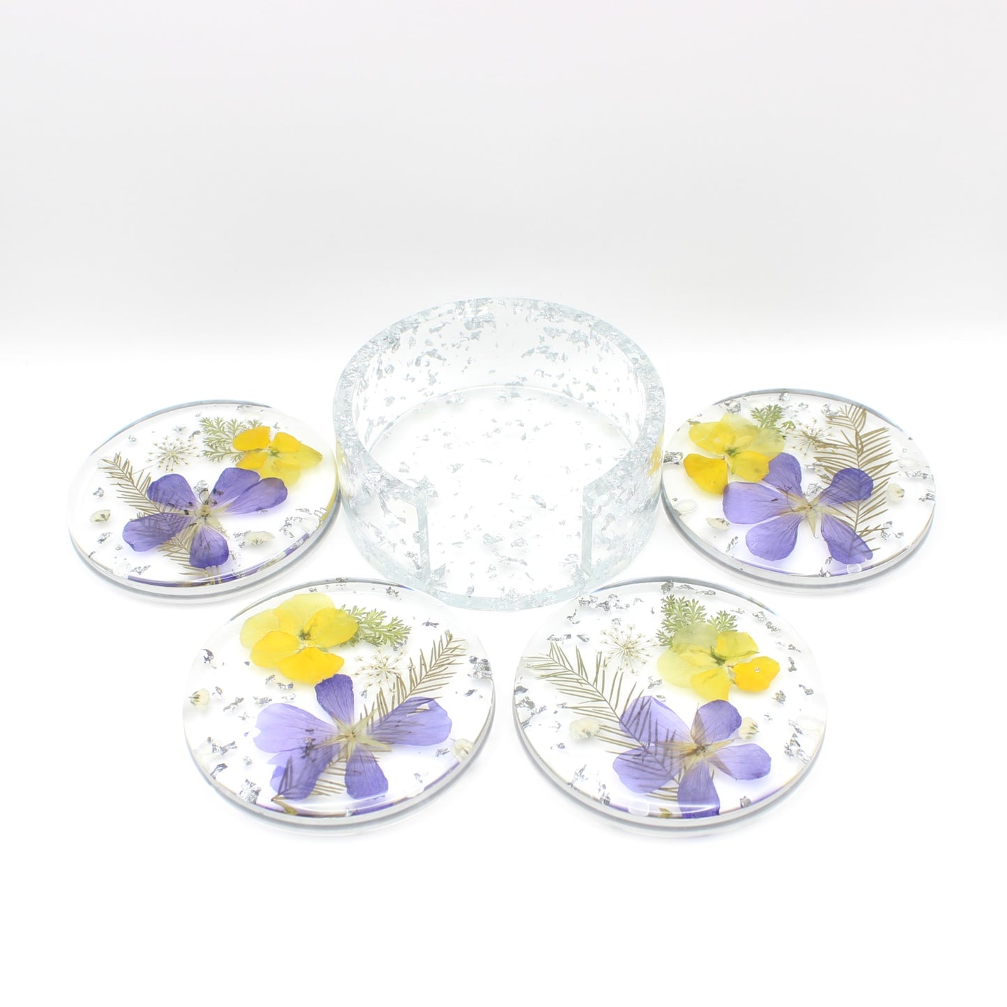Round Floral Coaster Set