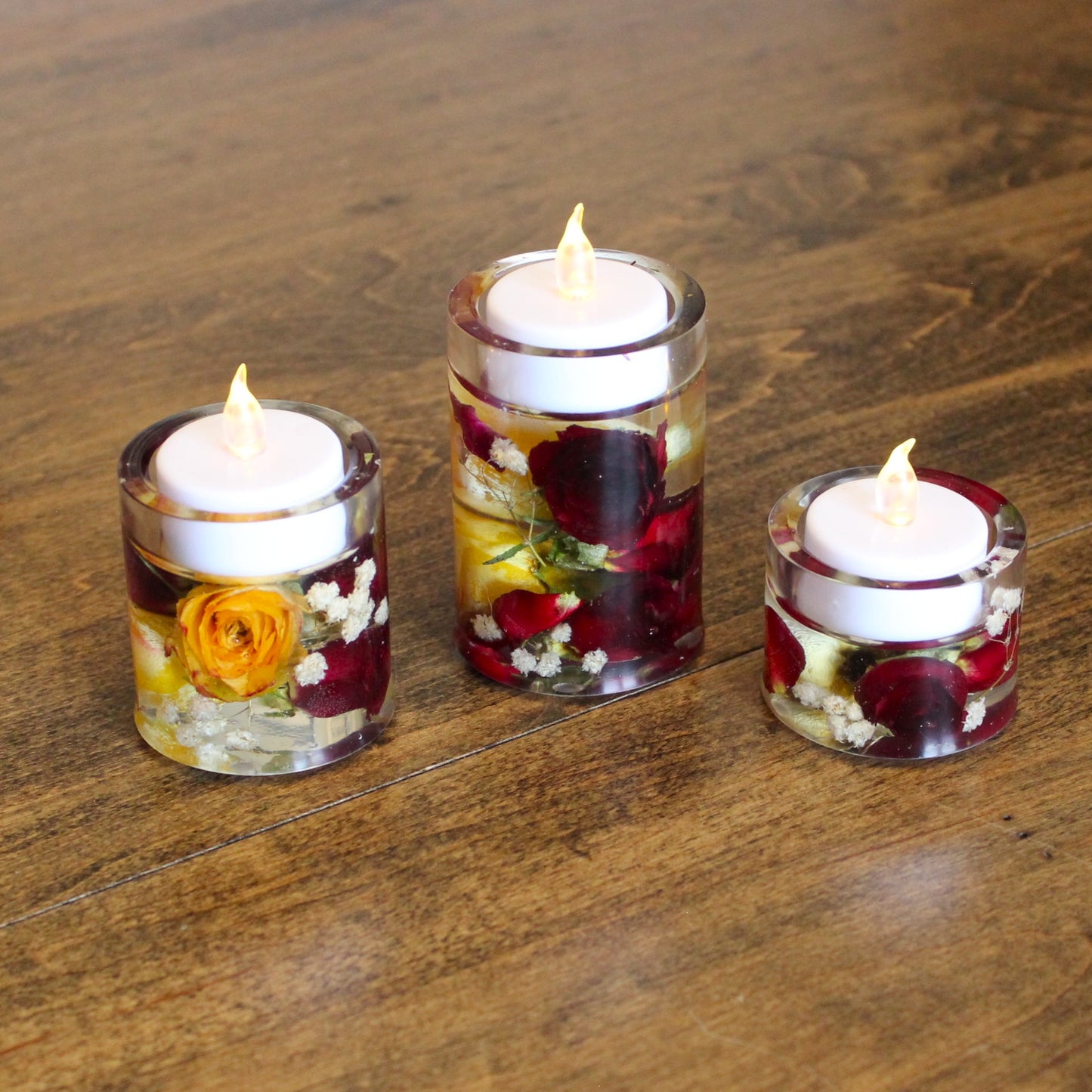 Floral Tealight Holders (set of 3)