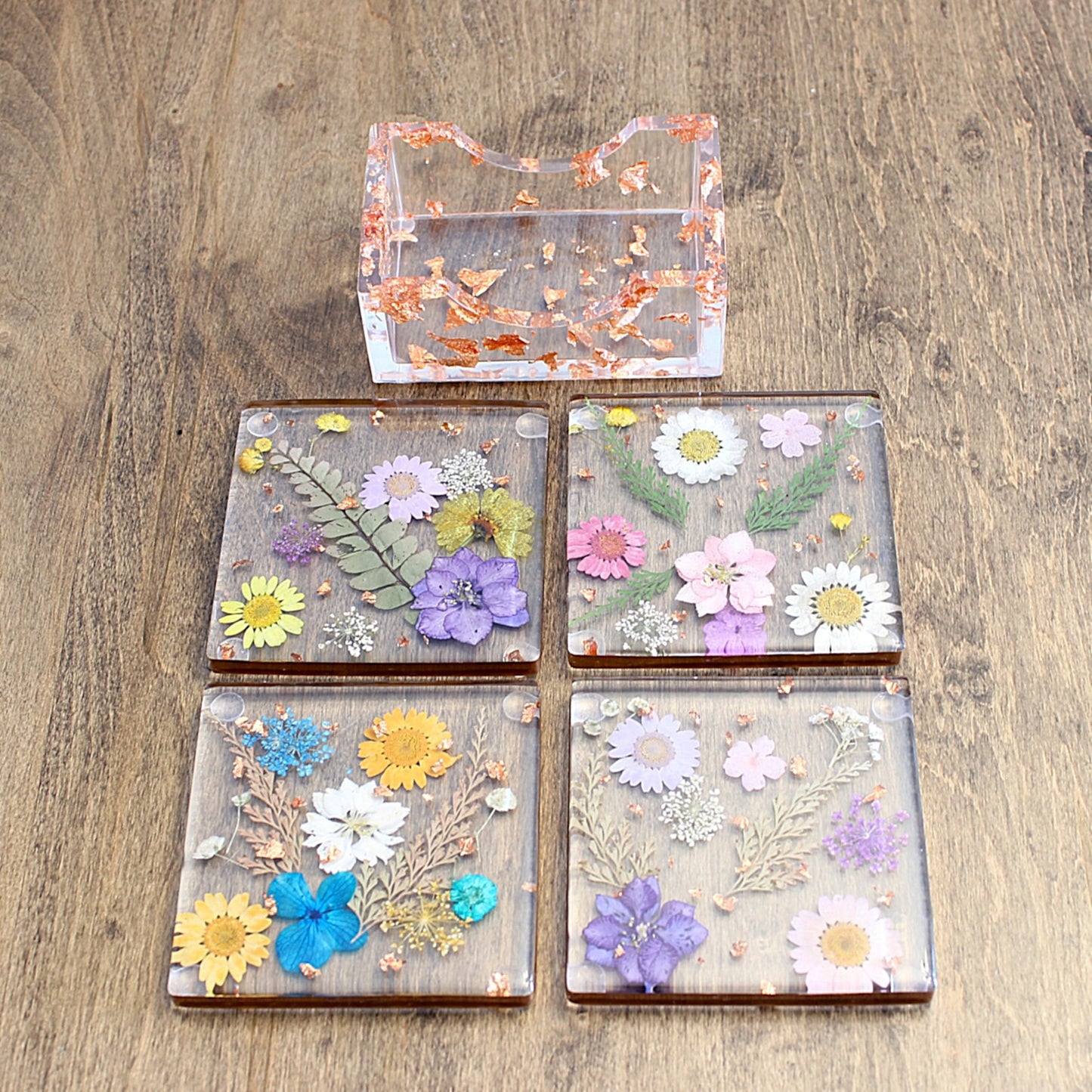 Square Floral Coaster Set