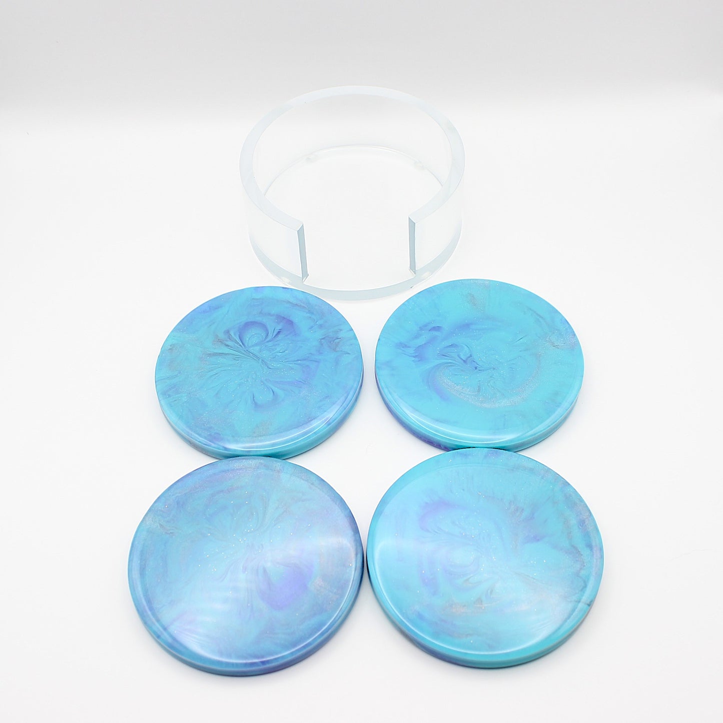 Teal and Purple Coaster Set