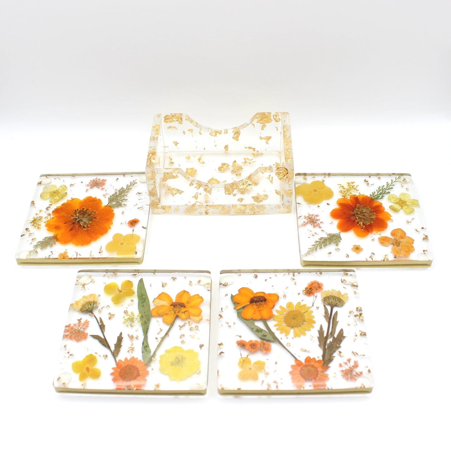 Square Floral Coaster Set