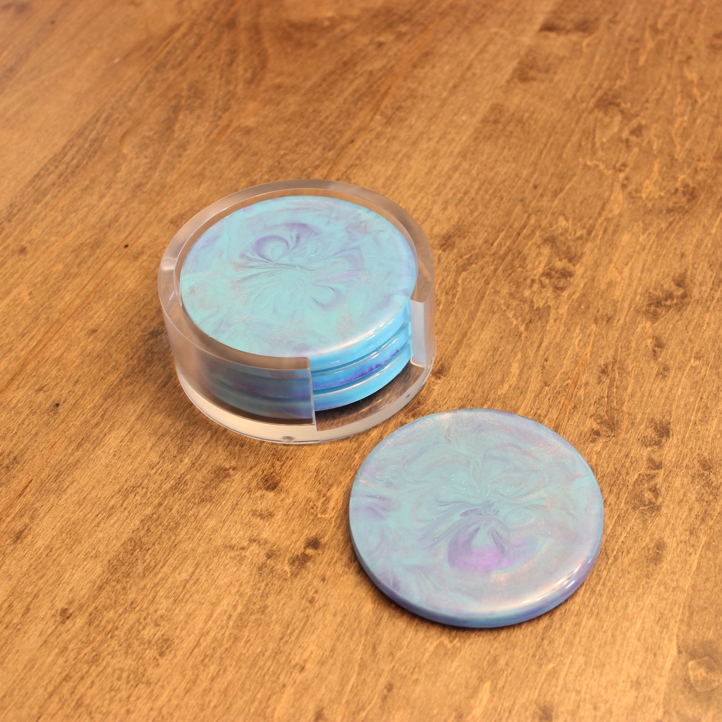 Teal and Purple Coaster Set