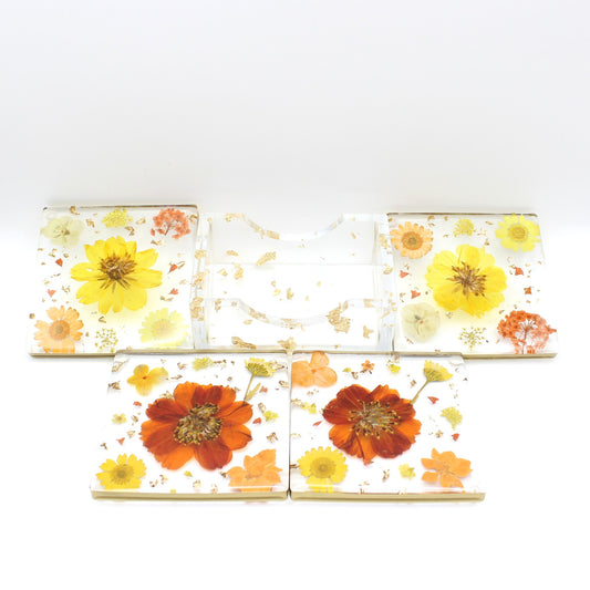 Square Floral Coaster Set