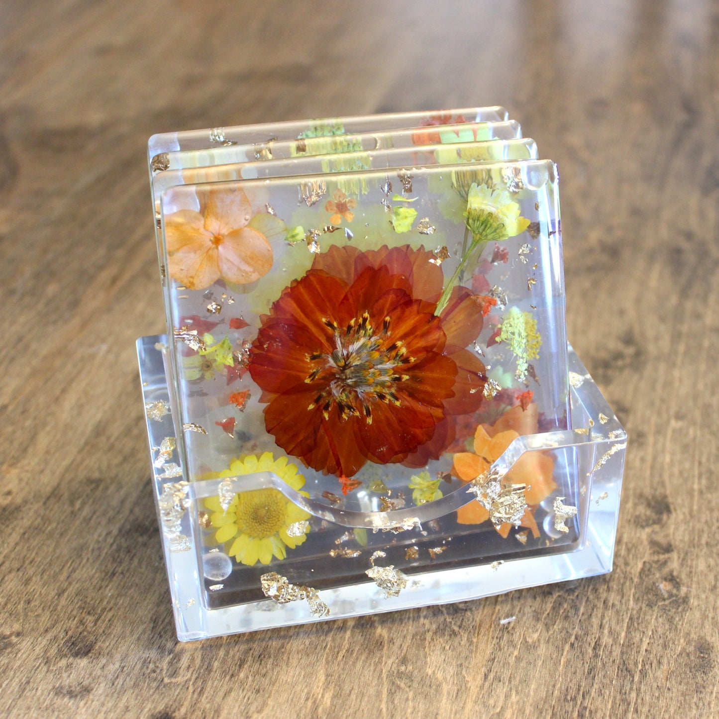 Square Floral Coaster Set