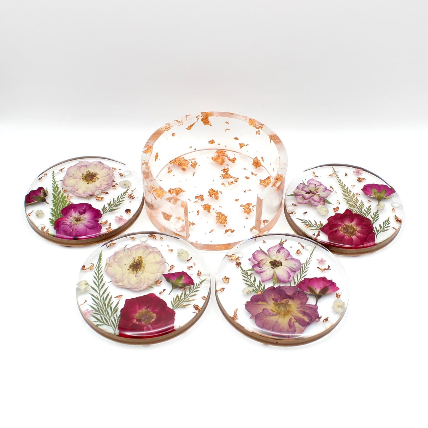 Round Floral Coaster Set