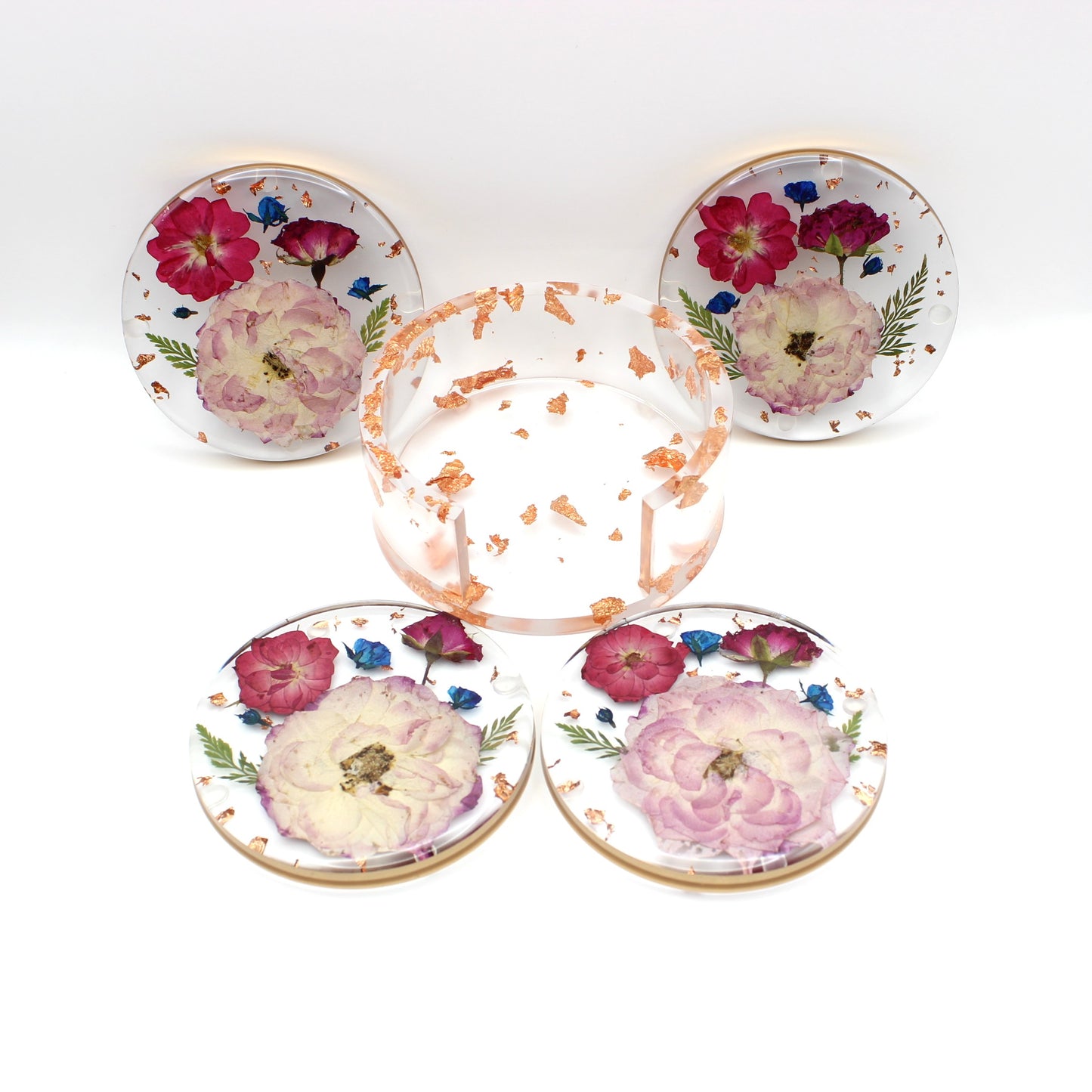 Round Floral Coaster Set