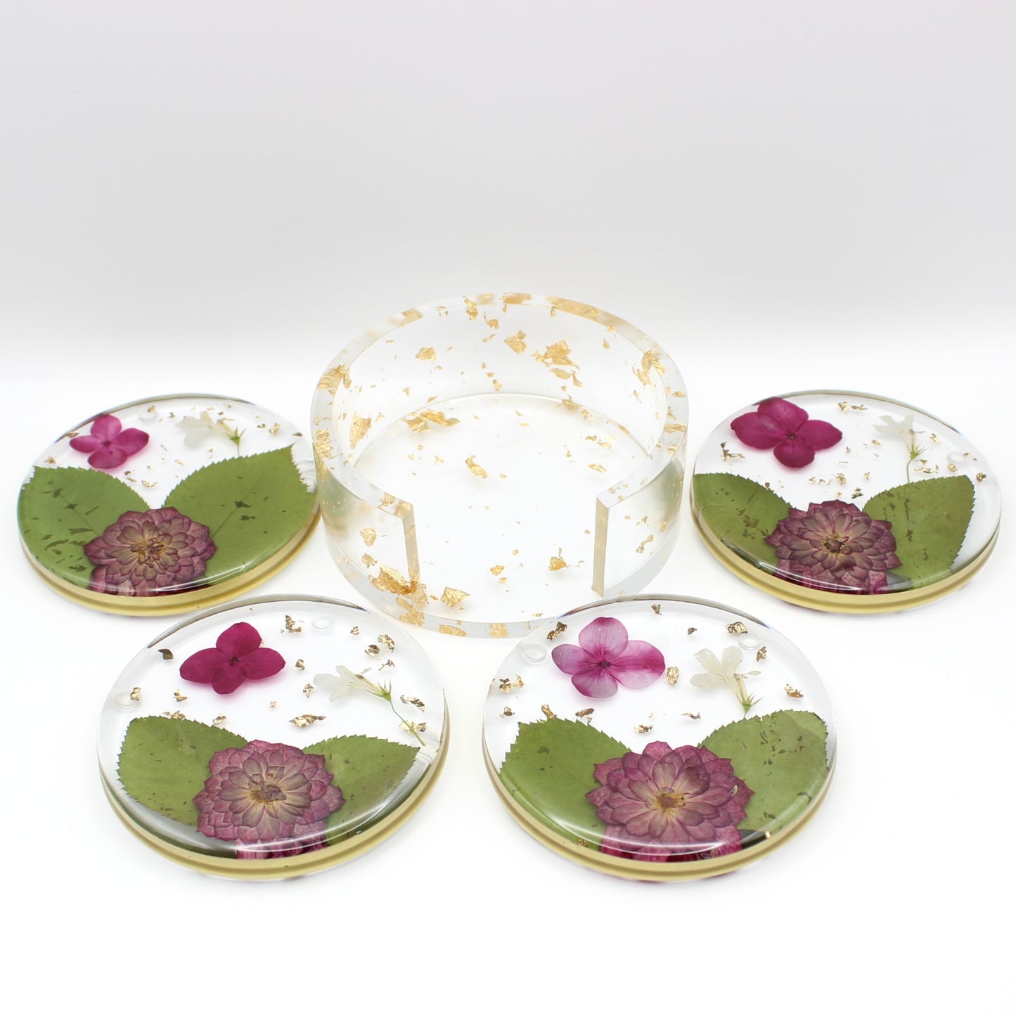 Round Floral Coaster Set