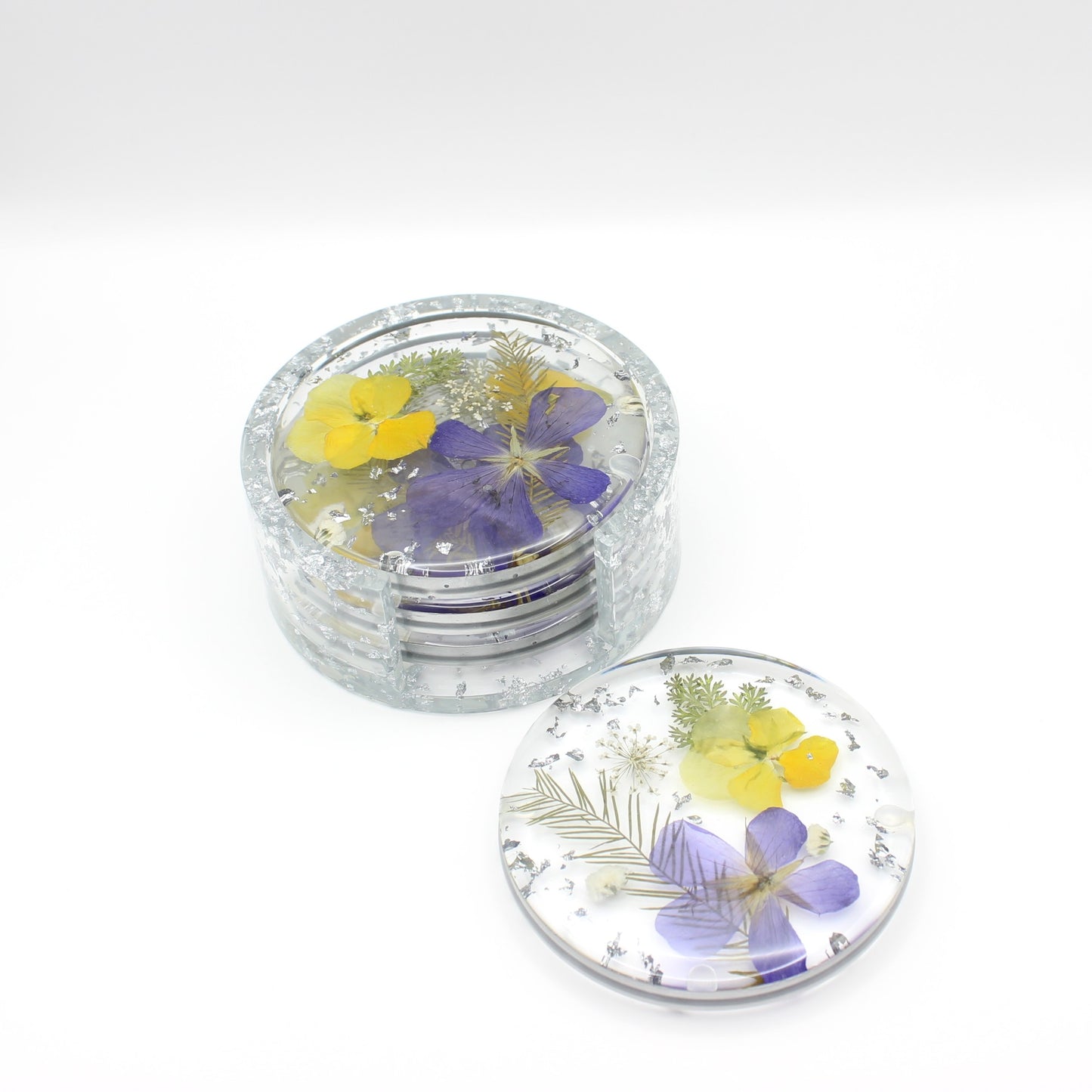 Round Floral Coaster Set