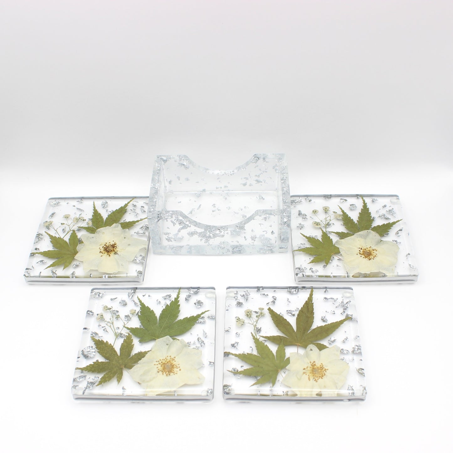 Square Floral Coaster Set