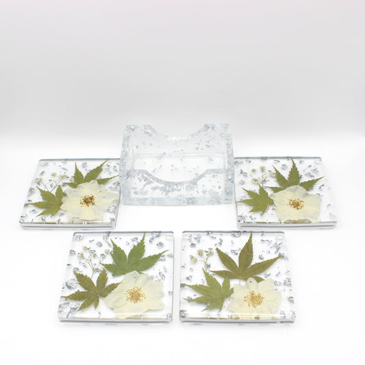 Square Floral Coaster Set