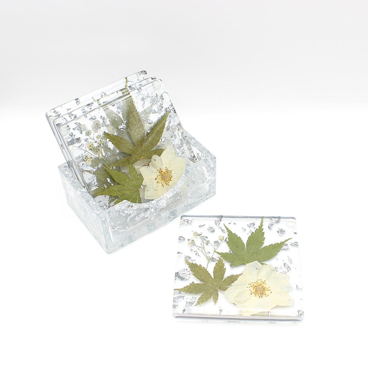 Square Floral Coaster Set