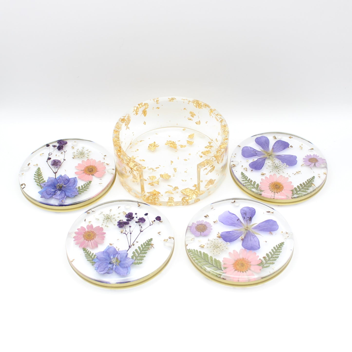 Round Floral Coaster Set