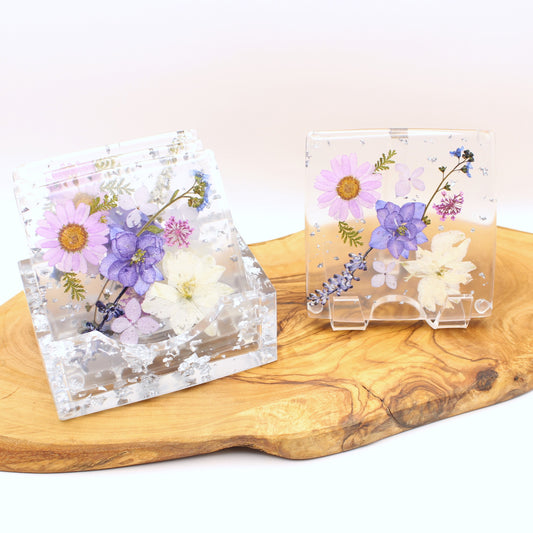 Square Floral Coaster Set