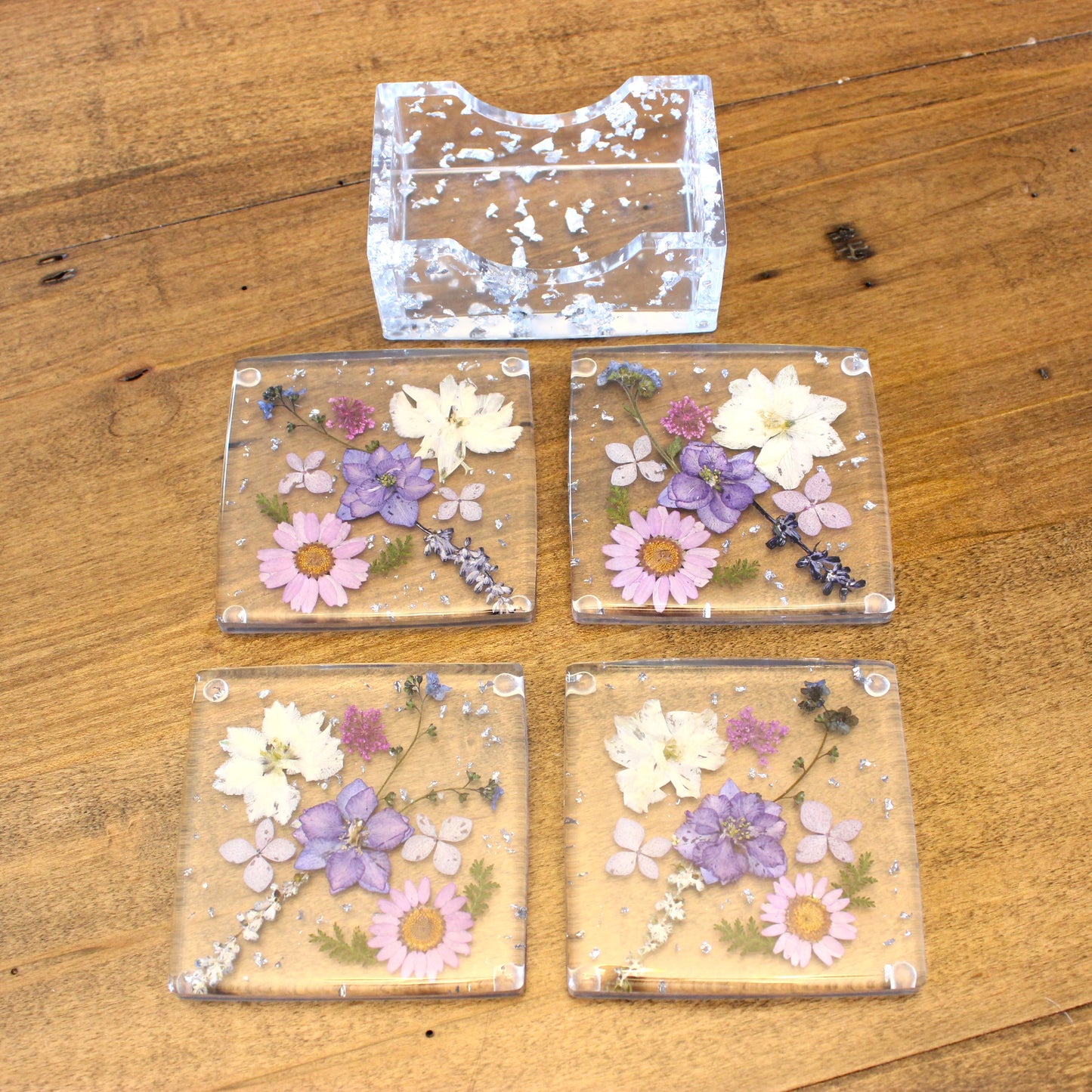 Square Floral Coaster Set