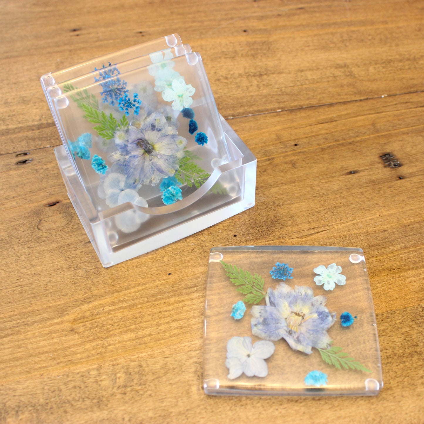 Square Floral Coaster Set